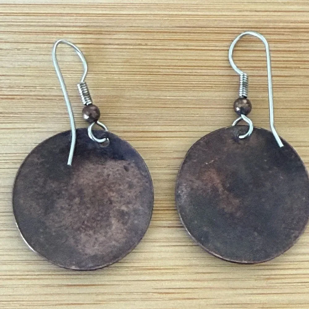 Silver/copper  earrings